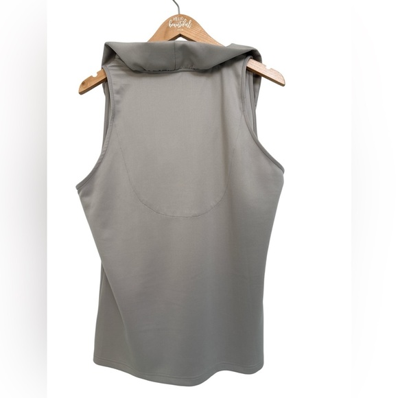 GRETCHEN SCOTT Ruffle Neck Sleeveless Jersey Top Size Large - Picture 3 of 5